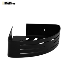 TWO LAYER BLACK ALUMINUM CORNER BATHROOM SHELF