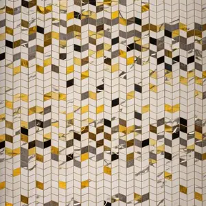 GOLD BLACK CHEVRON TILE UV FOMIC STICKER ROLLS - WB-5001