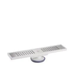 CHROME STAINLESS STEEL FLOOR DRAIN | FLAT RECTANGULAR SHAPE
