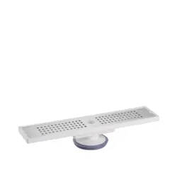 CHROME STAINLESS STEEL FLOOR DRAIN | FLAT RECTANGULAR SHAPE