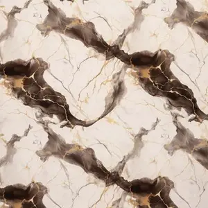 BROWN GOLD WAVE STRIPES MARBLE UV FOMIC STICKER ROLLS - WB-2058