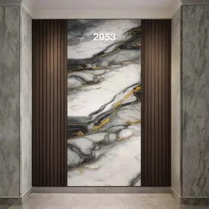 GREY GOLD CLOUD WAVE MARBLE UV FOMIC STICKER ROLLS - WB-2053