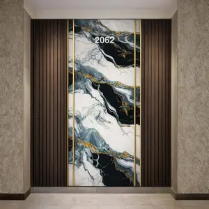 BLACK BLUE GOLD WAVE MARBLE UV FOMIC STICKER ROLLS - WB-2062