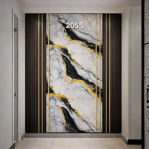WHITE BLACK GOLD BOLD MARBLE UV FOMIC STICKER ROLLS - WB-2055