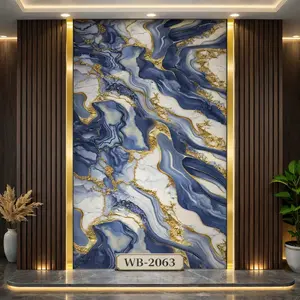 BLUE GOLD FLOW MARBLE UV FOMIC STICKER ROLLS - WB-2063
