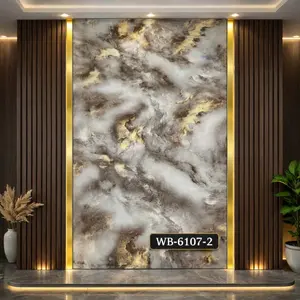 BROWN GOLD CLOUD MARBLE UV FOMIC STICKER ROLLS - WB-6107-2