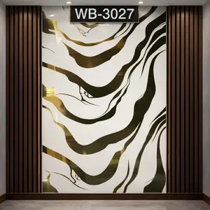WHITE BLACK BOLD WAVE ABSTRACT UV FOMIC STICKER ROLLS - WB-3027