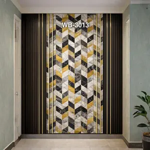 BLACK GOLD CHEVRON TILE UV FOMIC STICKER ROLLS - WB-3013
