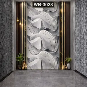 GREY WHITE WAVE ABSTRACT UV FOMIC STICKER ROLLS - WB-3023