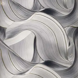 GREY WHITE WAVE ABSTRACT UV FOMIC STICKER ROLLS - WB-3023