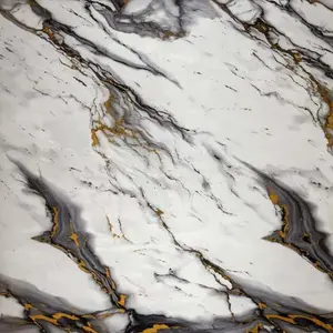 GREY GOLD VEINS MARBLE UV FOMIC STICKER ROLLS - WB-3017