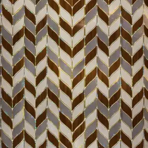 BROWN WHITE CHEVRON TILE UV FOMIC STICKER ROLLS - WB-3008