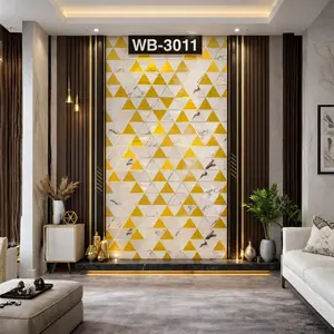 WHITE YELLOW TRIANGLE TILE UV FOMIC STICKER ROLLS - WB-3011