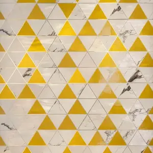WHITE YELLOW TRIANGLE TILE UV FOMIC STICKER ROLLS - WB-3011
