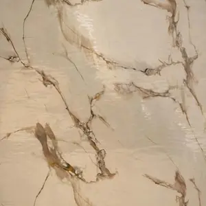 CREAM BROWN THIN VEINS MARBLE UV FOMIC STICKER ROLLS - WB-3012