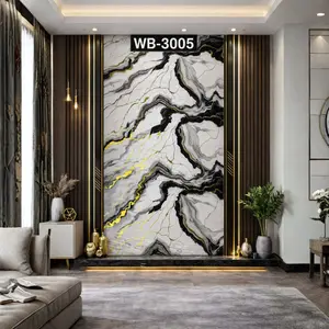 BLACK GREY GOLD BOLD MARBLE UV FOMIC STICKER ROLLS - WB-3005