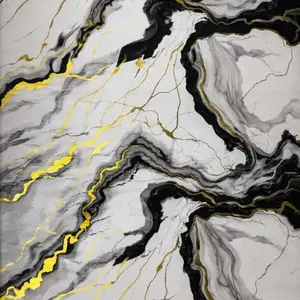BLACK GREY GOLD BOLD MARBLE UV FOMIC STICKER ROLLS - WB-3005