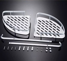 TWO LAYER ALUMINIUM CORNER BATHROOM SHELF