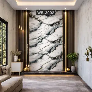 WHITE GREY BLACK GOLD MARBLE UV FOMIC STICKER ROLLS - WB-3002