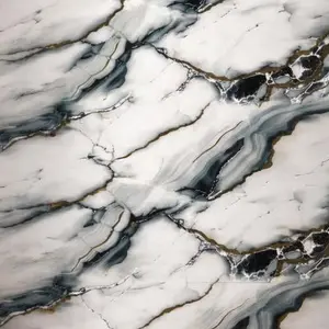 WHITE GREY BLACK GOLD MARBLE UV FOMIC STICKER ROLLS - WB-3002