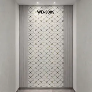 WHITE GOLD TRELLIS GEOMETRIC UV FOMIC STICKER ROLLS - WB-3009