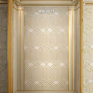 CREAM GOLD HEXAGON GEOMETRIC UV FOMIC STICKER ROLLS - WB-2071