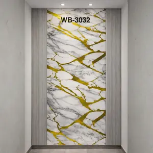 WHITE GOLD BOLD CRACKED MARBLE 2 UV FOMIC STICKER ROLLS - WB-3032