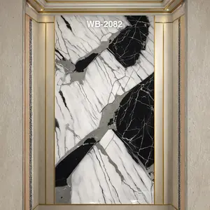 WHITE BLACK SPLIT MARBLE UV FOMIC STICKER ROLLS - WB-2082