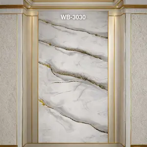 GREY GOLD GLITTER WAVE MARBLE UV FOMIC STICKER ROLLS - WB-3030