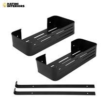 TWO LAYER BLACK ALUMINUM STRAIGHT BATHROOM SHELF