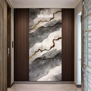 GREY GOLD CRACKED MARBLE UV FOMIC STICKER ROLLS - WB-2046