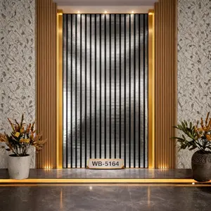 GREY BLACK WALL PANEL DESIGN UV FOMIC STICKER ROLLS - WB-5164