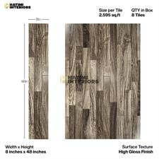 GREY OAK - HIGH GLOSS THREE STRIP WOODEN FLOORING - PER SQUARE FEET