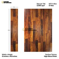 MAPLE WOOD - HIGH GLOSS THREE STRIP WOODEN FLOORING - PER SQUARE FEET