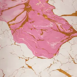 PINK GOLD VEINS MARBLE UV FOMIC STICKER ROLLS - WB-2060