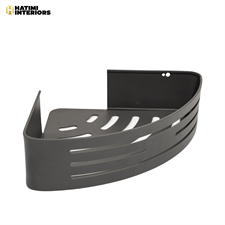 TWO LAYER GREY ALUMINUM CORNER BATHROOM SHELF