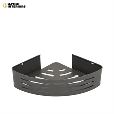 TWO LAYER GREY ALUMINUM CORNER BATHROOM SHELF