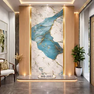 BLUE GOLD PATCH MARBLE UV FOMIC STICKER ROLLS - WB-2057