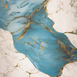 BLUE GOLD PATCH MARBLE UV FOMIC STICKER ROLLS - WB-2057