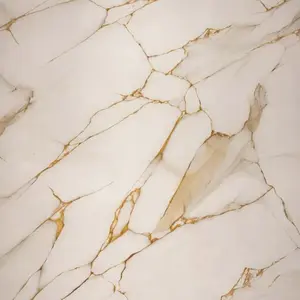 WHITE GOLD VEINS MARBLE UV FOMIC STICKER ROLLS - WB-5066