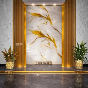 GOLD LEAF MARBLE UV FOMIC STICKER ROLLS - WB-5055