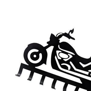 BLACK METAL MOTORCYCLE KEY HOLDER – 8 HOOKS