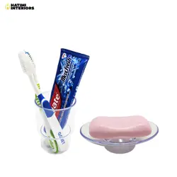 PLASTIC SOAP DISH & BRUSH HOLDER COMBO PACK