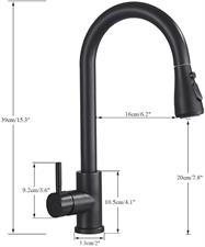 BLACK STAINLESS STEEL KITCHEN PULL OUT FAUCET MIXER