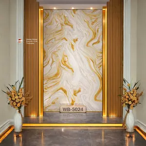 GOLD WAVE MARBLE UV FOMIC STICKER ROLLS - WB-5024