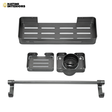 MATTE GREY ALUMINUM BATHROOM ACCESSORIES SET