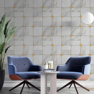 LUXE MARBLE TILE PATTERN - REALM WALLPAPERS ROLLS