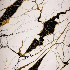WHITE BLACK CRACKED MARBLE UV FOMIC STICKER ROLLS - WB-5068-V2