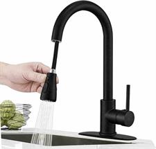 BLACK STAINLESS STEEL KITCHEN PULL OUT FAUCET MIXER