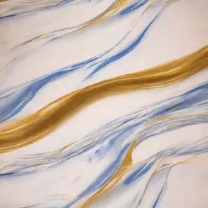BLUE GOLD WAVE MARBLE UV FOMIC STICKER ROLLS - WB-5001-V2